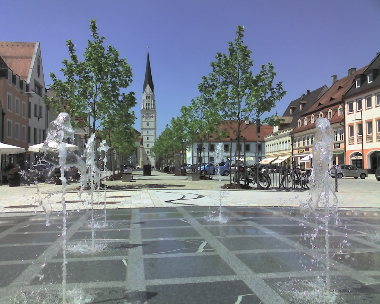 Der in 2010 neu gestaltete 'Hauptplatz' von Pfaffenhofen a.d.Ilm | Pfaffenhofen an der Ilm in Germany