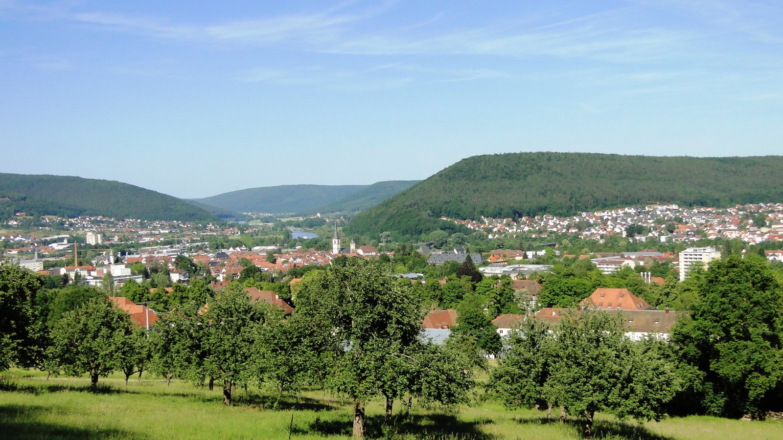 View of Lohr am Main, Germany, from the Lohrer Alm | Lohr am Main in Germany