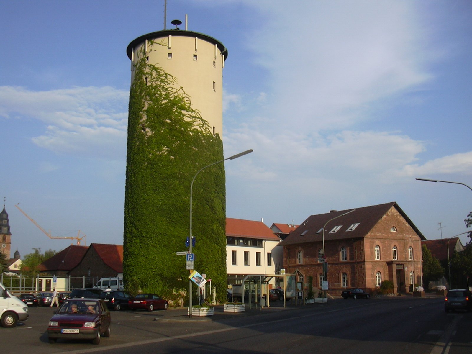 Town hall and water tower at Kahl, near Aschaffenburg, Bavaria/Germany | Kahl am Main in Germany