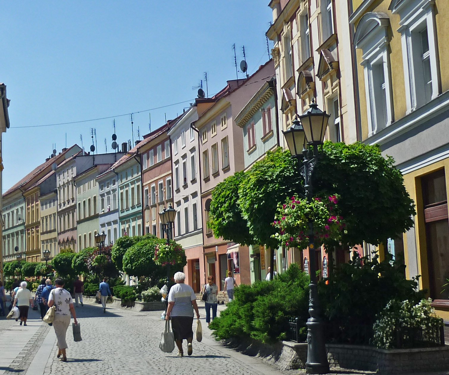 Stadthäuser and der Basztowa Staraße in Złotoryja (Goldberg) in der polnischen Woiwodschaft Niederschlesien | Złotoryja in Poland