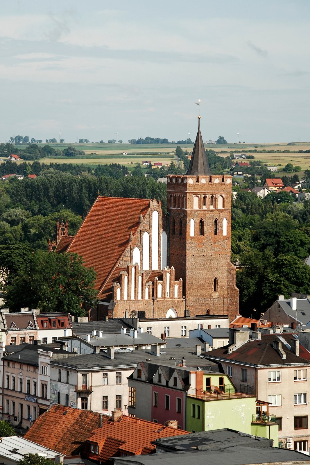 Kościół p.w. św. Katarzyny w Brodnicy - widok z wieży zamkowej.. | Brodnica in Poland
