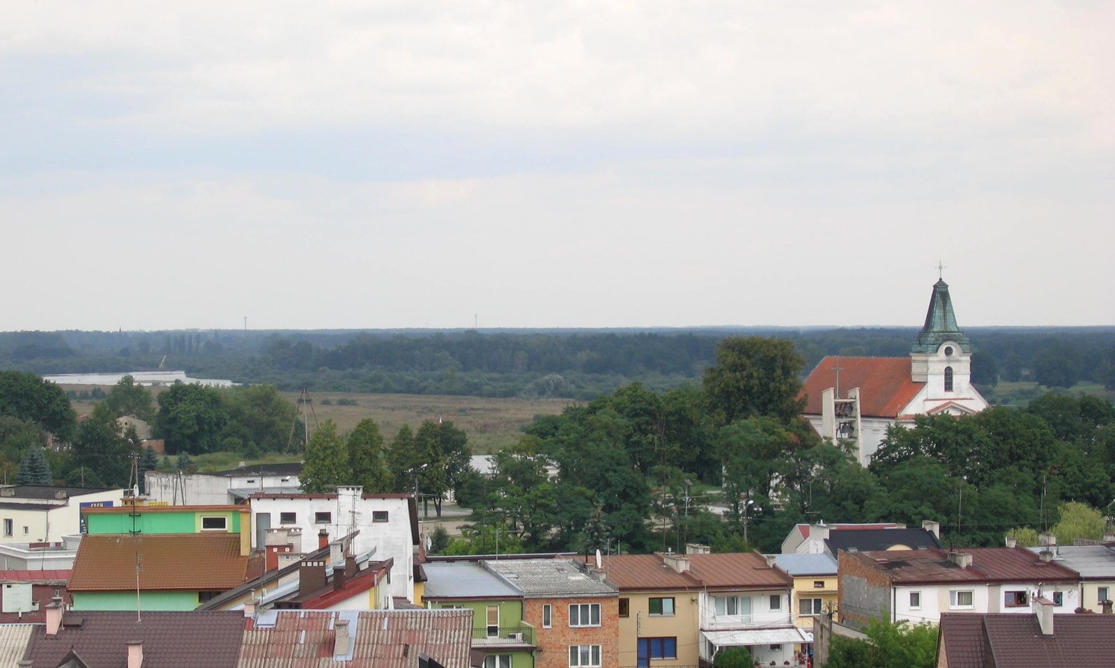 Panorama Wyszkowa. Rzeka Bug i kościół Św. Idziego) | Wyszków in Poland