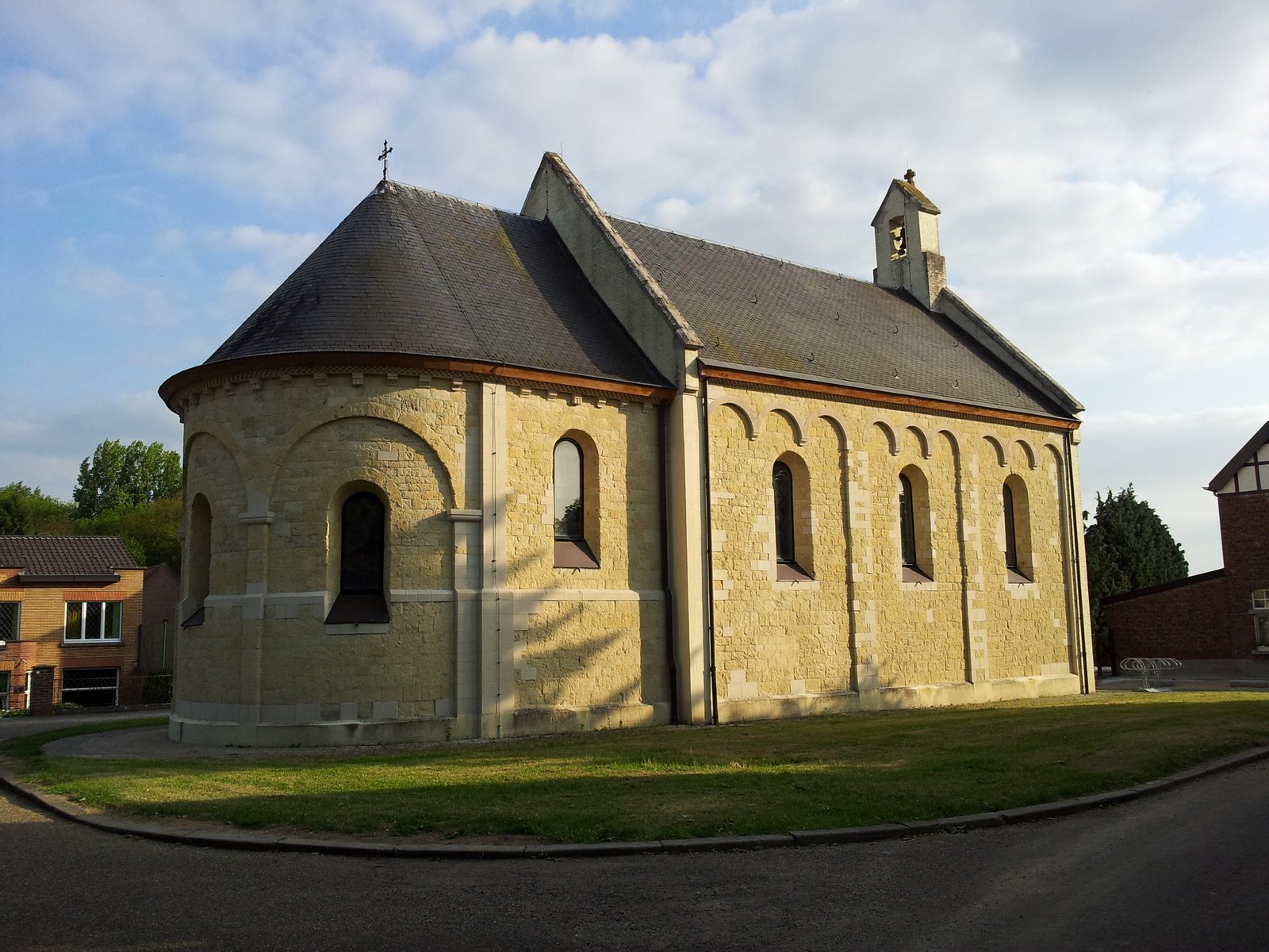 Brustem, near Sint-Truiden, Belgium. Saint Eucherius Chapel, 12th-century romanesque church, dedicated to Eucharius of Orléans, and known as a shrine to Saint Bertilia. | Sint-Truiden in Belgium