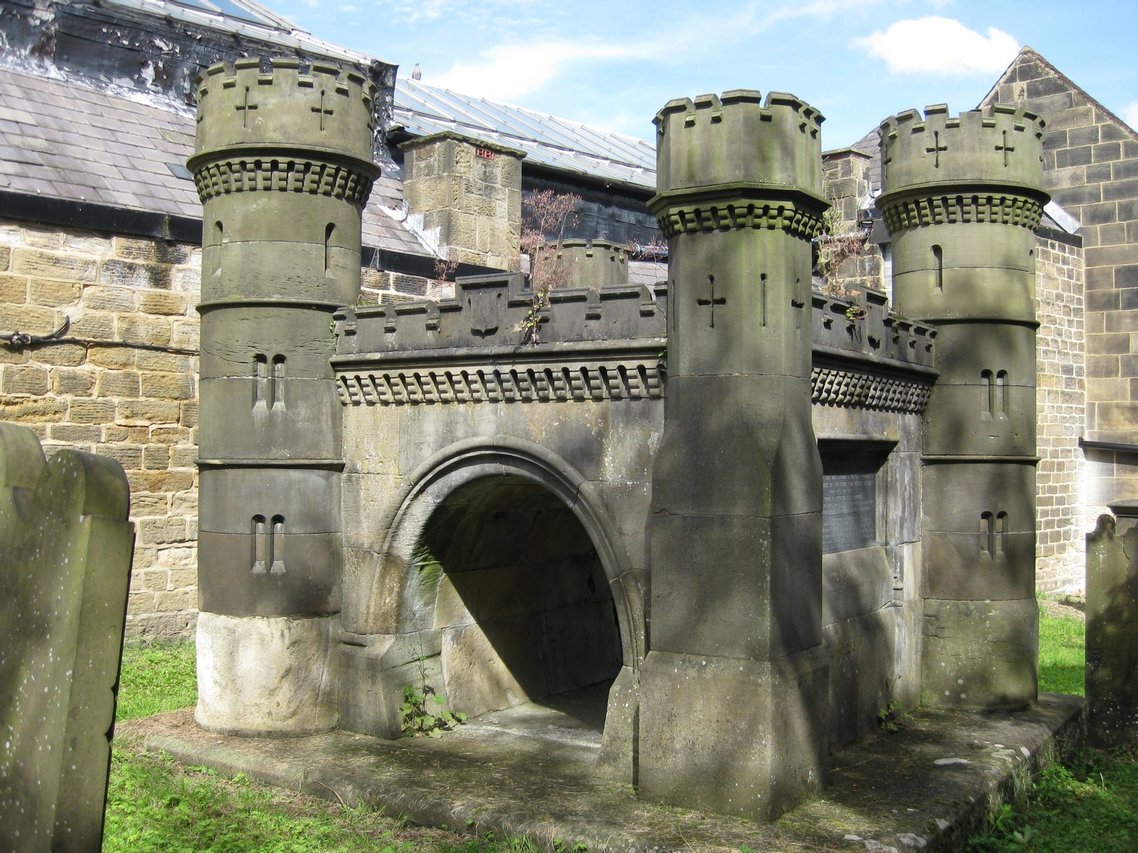 Navvies' Monument, Church Lane, Otley.  A model of the Bramhope Tunnel as a memorial to the navvies who died in its construction. | Otley in United Kingdom