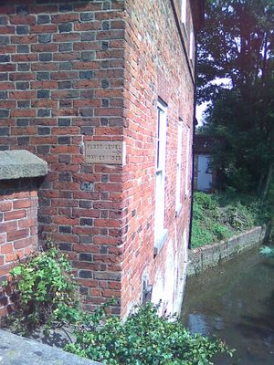 The level reached by flood waters in Louth | Louth in United Kingdom