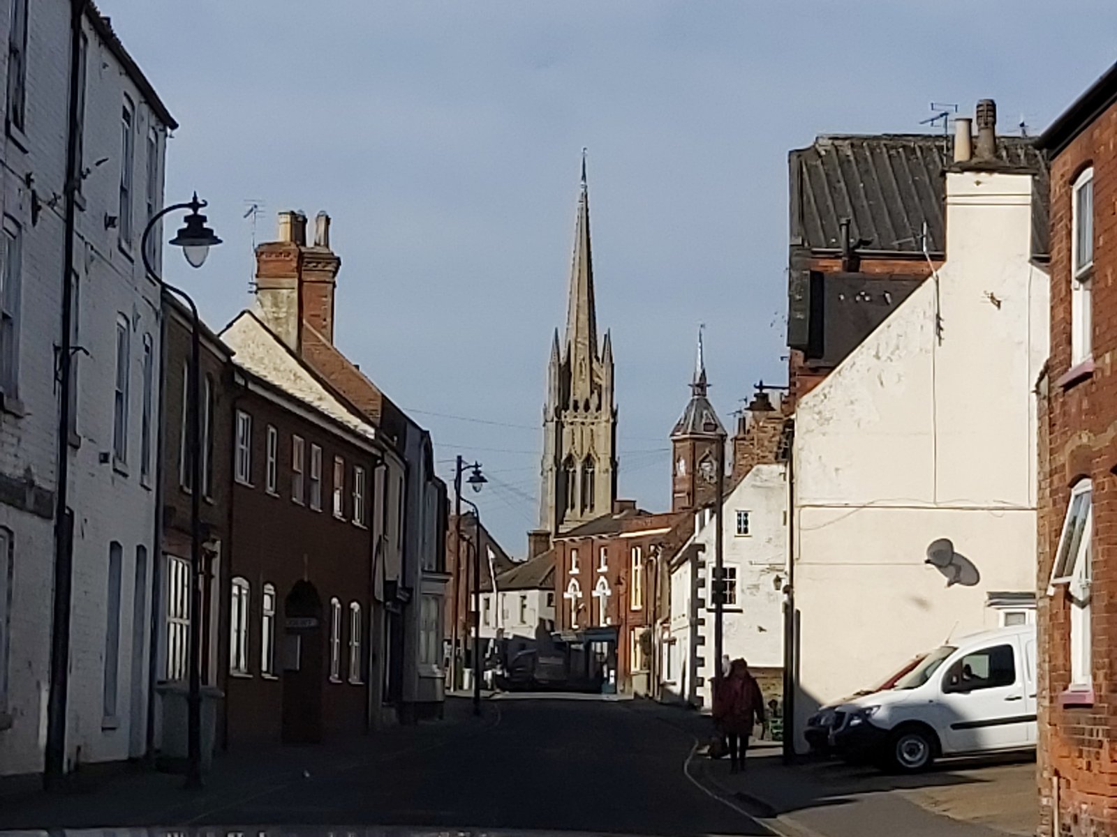 My own photo of Louth. Taken early this year. It shows Queen Street in Louth with St. James Church in the foreground. | Louth in United Kingdom
