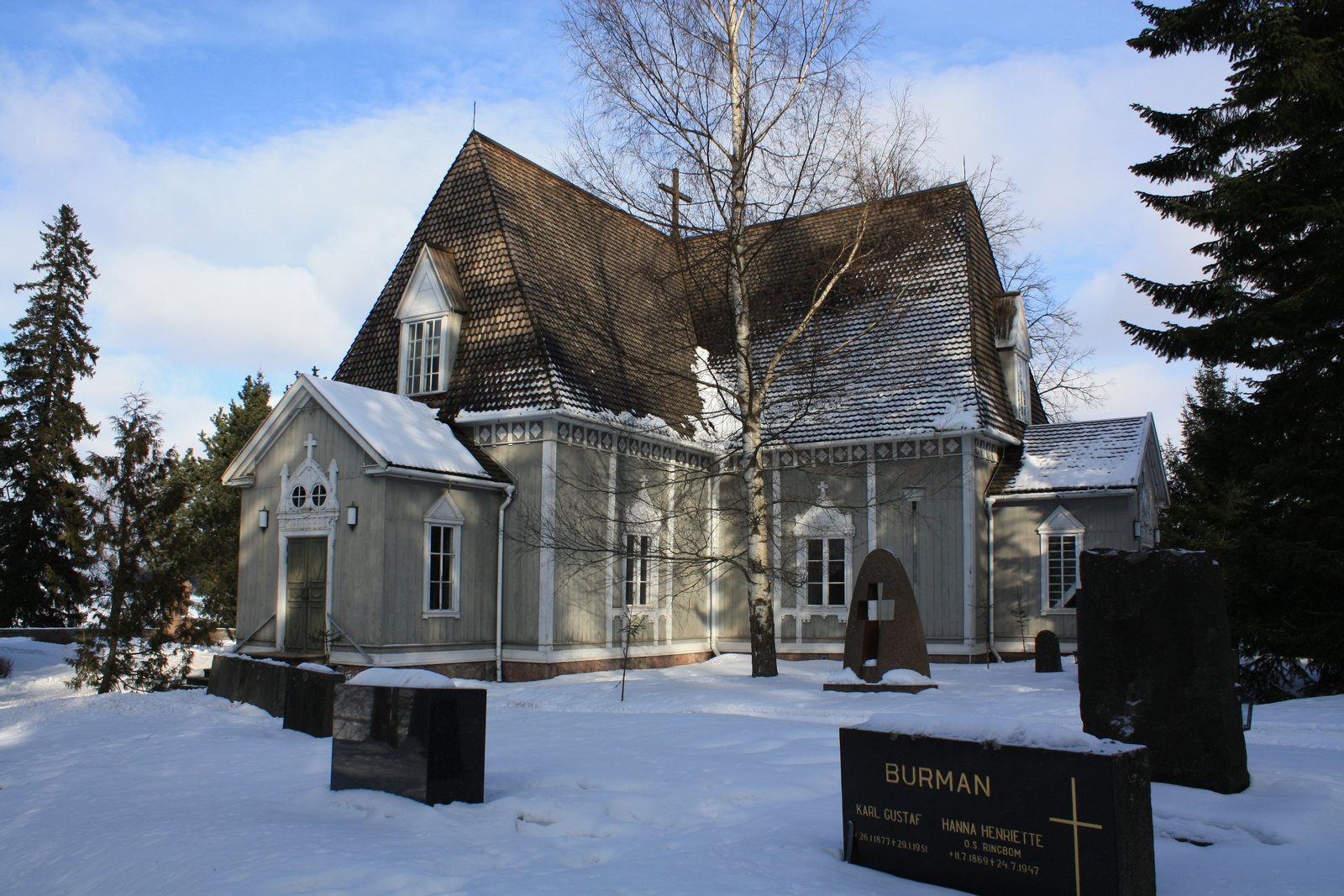 The wooden church of Tuusula, Finland in winter. The church was build in 1734. | Tuusula in Finland