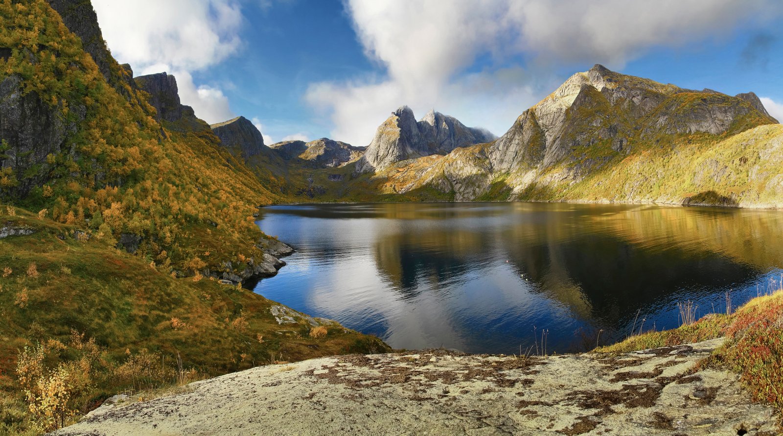 A view to Djupfjorden in Moskenesøya towards northwest, Lofoten, Nordland, Norway in 2010 September. | Moskenesøy in Norway