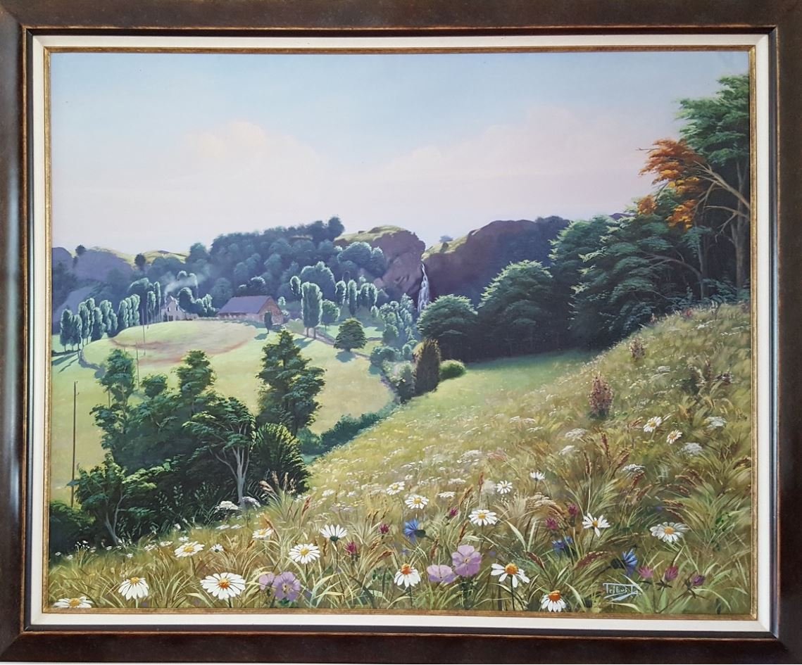 Peinture d'une cascade | Riom-ès-Montagnes in France