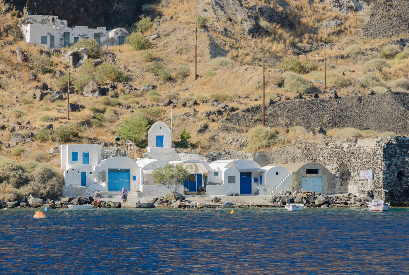 Fisherman's huts, Korfos harbour, Thirasia, Santorini, Greece. | Thirasia in Greece