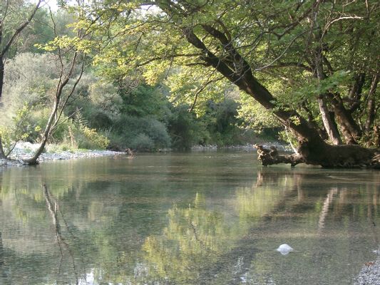 View on the river Vikos (Voidomatis), Ioannina prefecture, periphery of Epirus, Greece. | Πάπιγκο in Greece