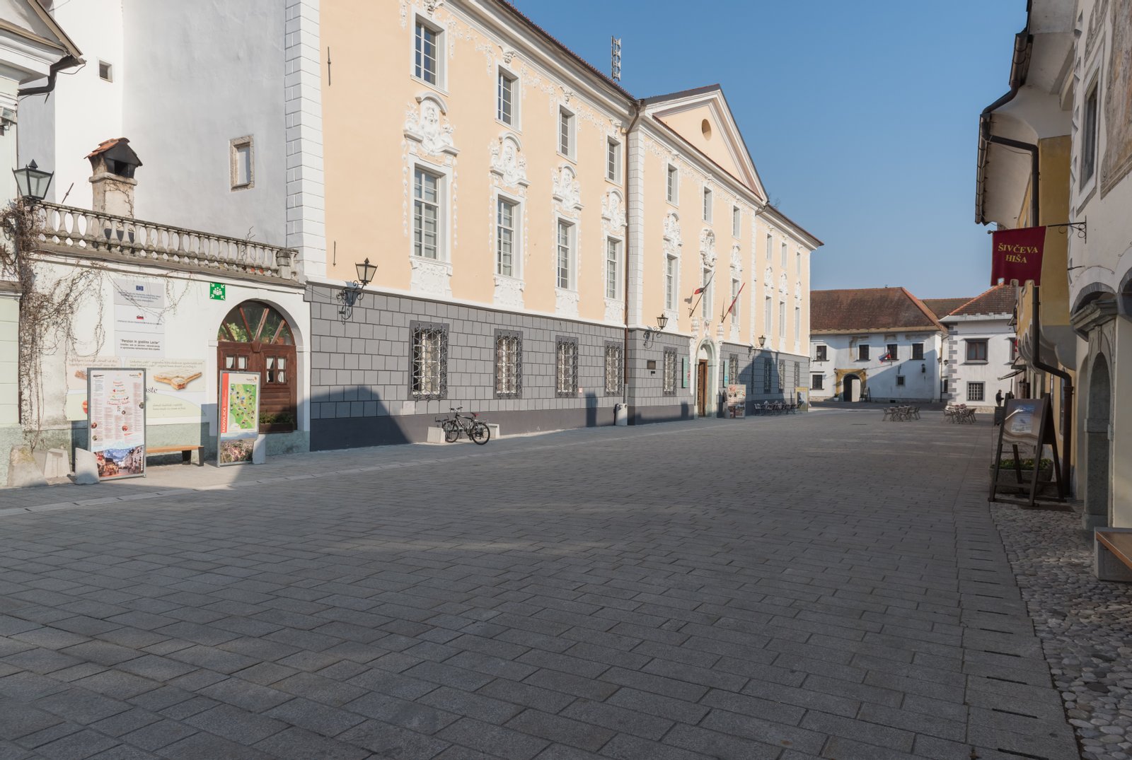 Castle Thurn and parish manson on Linhart square #1 in Radovljica, municipality Radovljica, Upper Carniola, Slovenia, EU | Radovljica in Slovenia