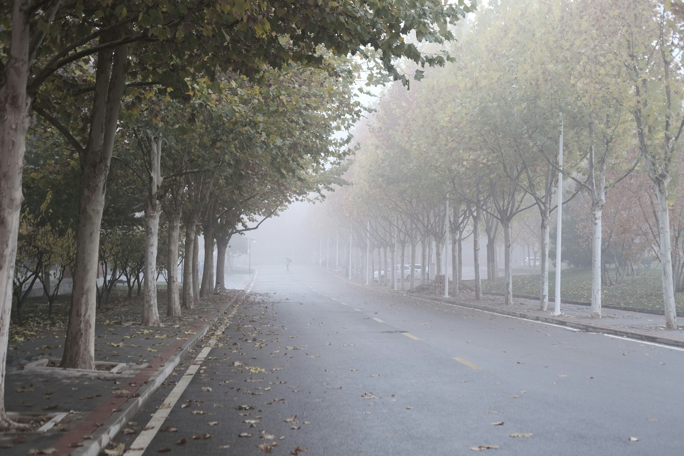 looming in the fog is ... | Huairou in China
