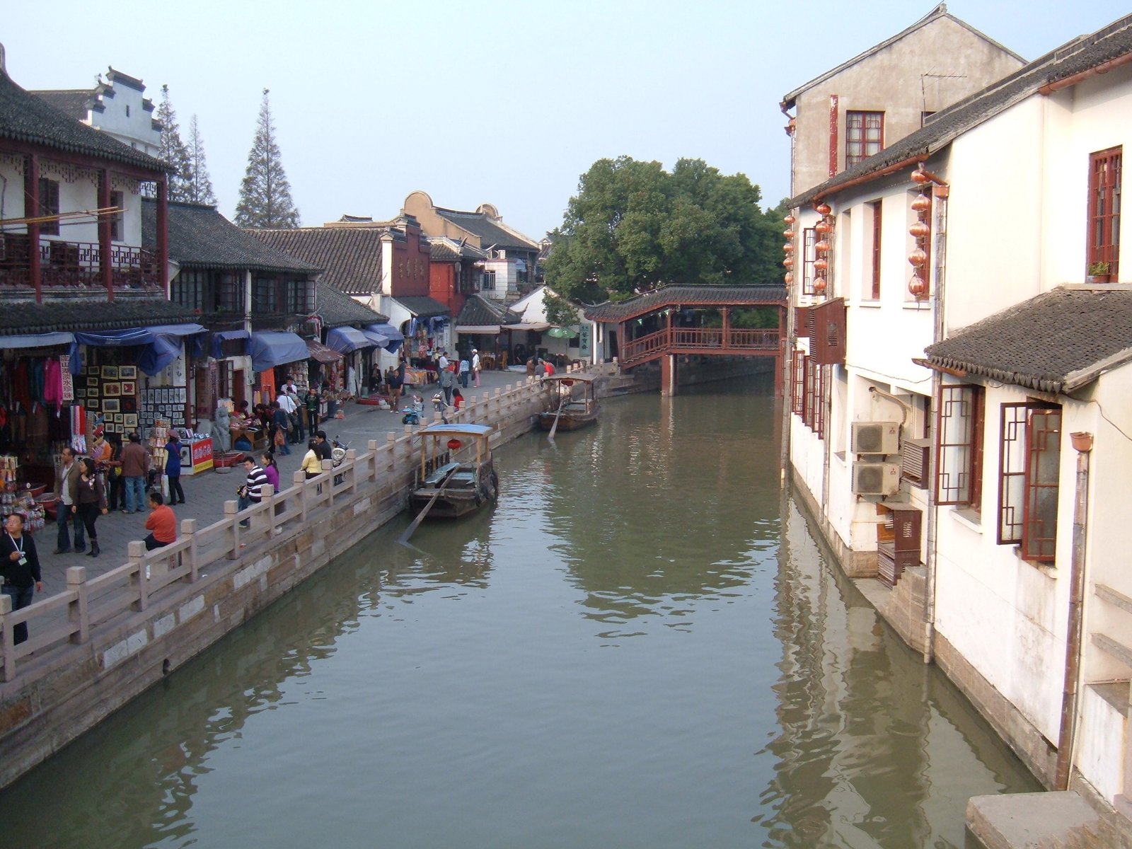 Canal in Zhujiajiao, PRC.  Taken from a bridge leading into the old part of the city facing right. | Qingpu District in China