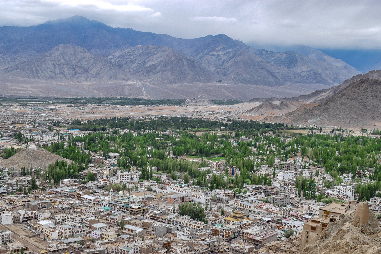 leh city view along with leh palace a right hand side. | Leh in India