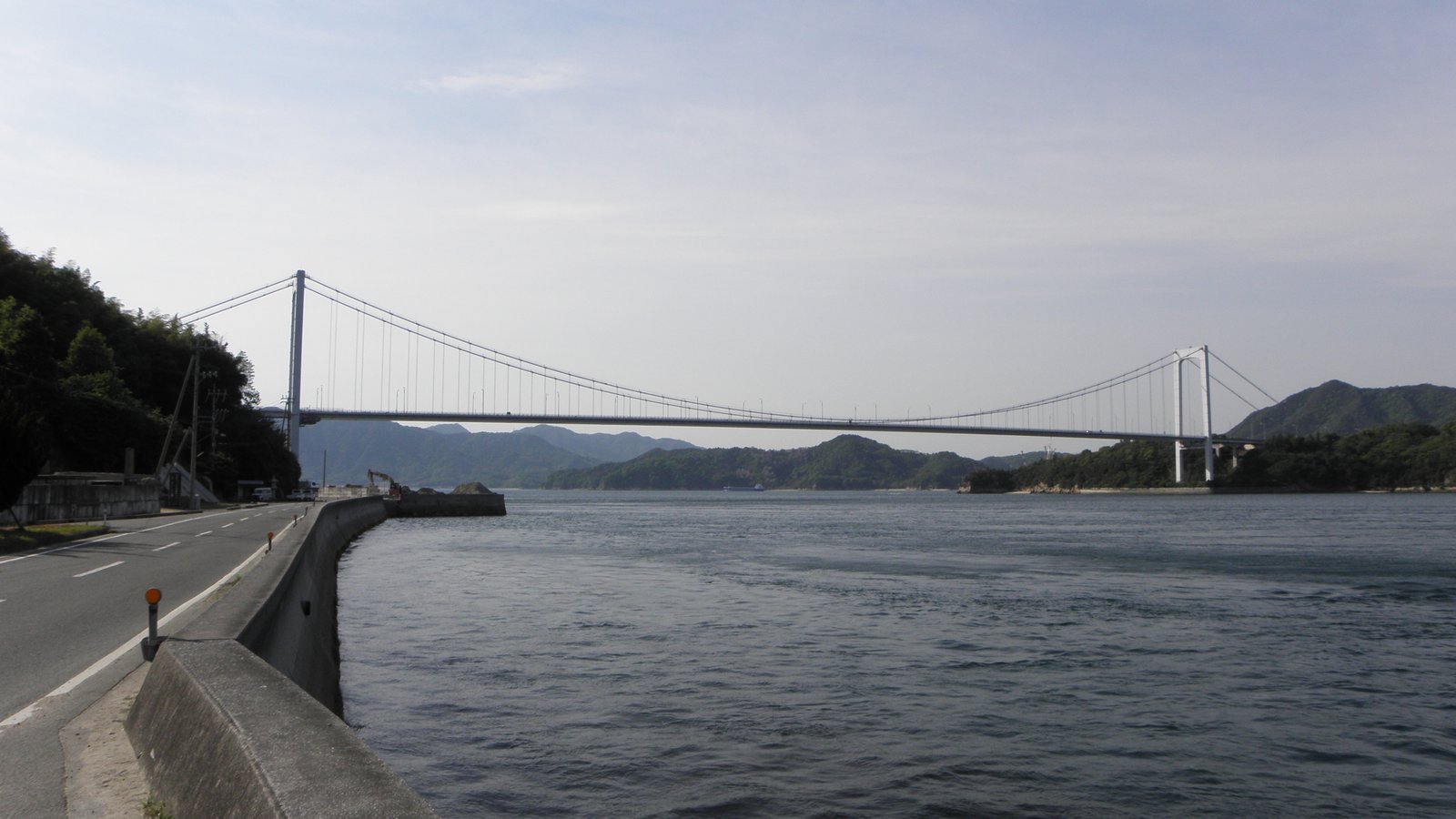 Hakata-Oshima Suspension Bridge taken from Oshima | Oshima Island in Japan