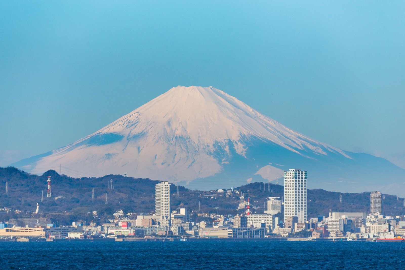 Yokosuka and Mt. Fuji seen from Uraga Channel | Yokosuka in Japan