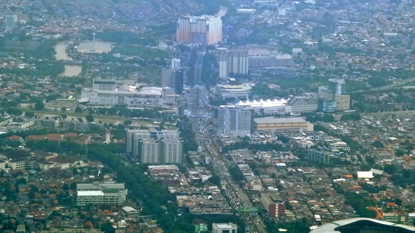 Aerial view of Bekasi. This is Jalan Jenderal Ahmad Yani - the city's major thoroughfare. | Bandar Lampung in Indonesia