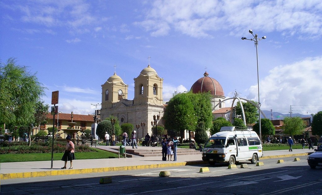Huancayo city, Peru. Plaza de la Constitucion and the Cathedral. | Huancayo in Peru