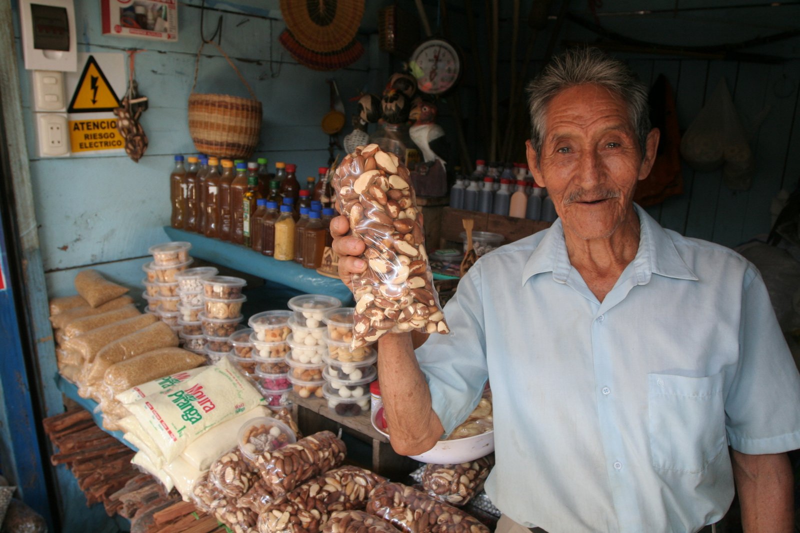 Brazil Nut salesman.  Puerto Maldonado, Peru. Photo by Steve Kessler. | Puerto Maldonado in Peru