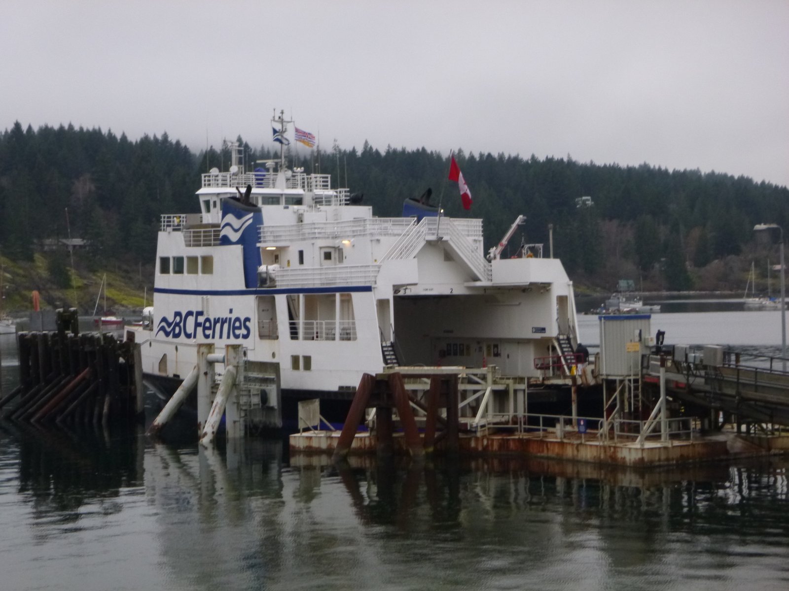 The BCFerry Tachek docked at Heriot Bay | Quadra Island in Canada