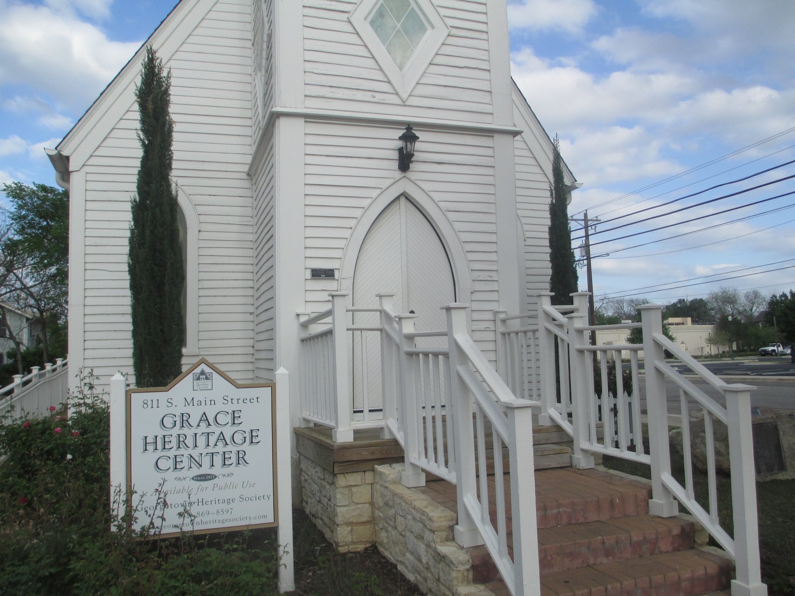I took photo of Grace Heritage Center in Georgetown, TX, located in a former church building. Taken with Canon camera, April 7, 2013. Billy Hathorn (talk) 11:25, 10 April 2013 (UTC) | Georgetown in United States