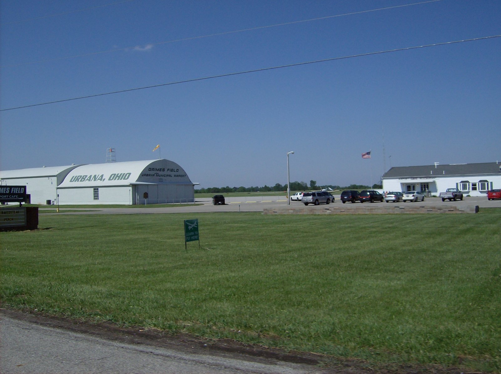 View of Grimes Field, an airport located on the north side of Urbana, Ohio, United States.  Picture taken from U.S. Route 68. | Urbana in United States