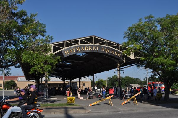 Leavenworth community members get ready to greet new members of the community newly arrived at Fort Leavenworth at Haymarket Square, 7th and Cherokee streets. Haymarket Square is also the site of a Farmer's Market, Leavenworth Main Street summer music concerts and an October Witches Ball. | Leavenworth in United States