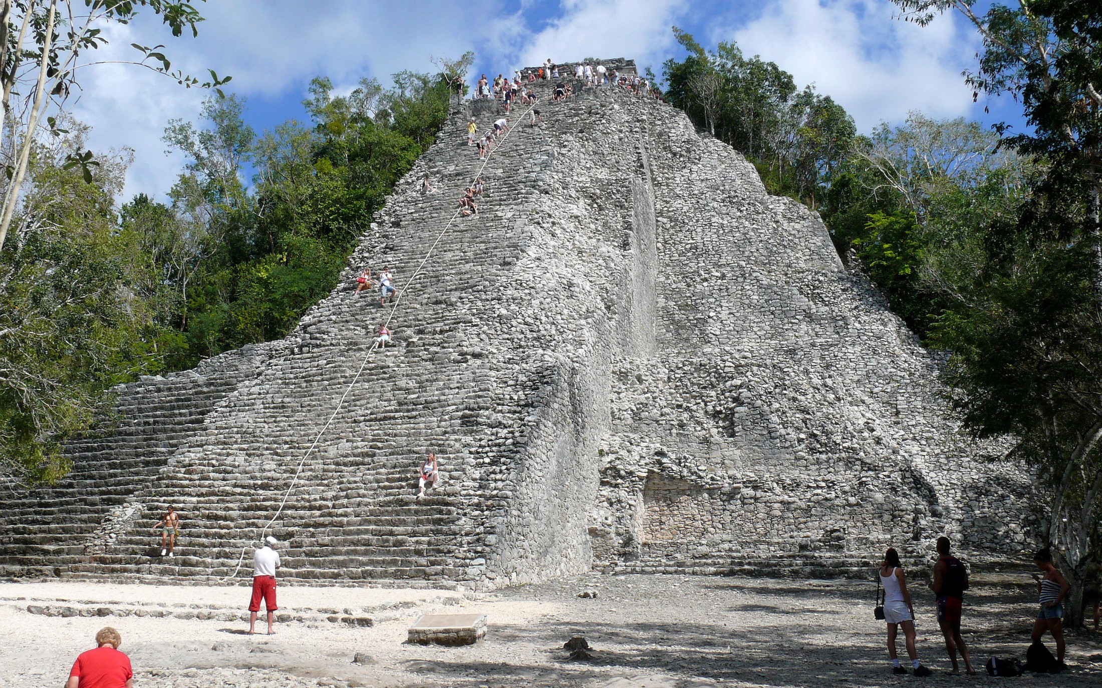 The Nohoch Mul pyramid stands 138 feet tall, and is part of the Mayan ruins at the Cobá archeological site.Photo taken with a Panasonic Lumix DMC-FZ50 in Quintana Roo, Mexico. | Coba in Mexico