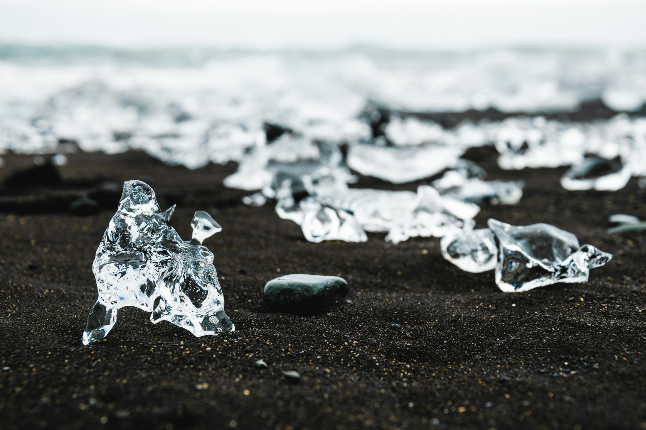 A natural ice sculpture on Diamond Beach, Iceland | Diamond Beach in Iceland