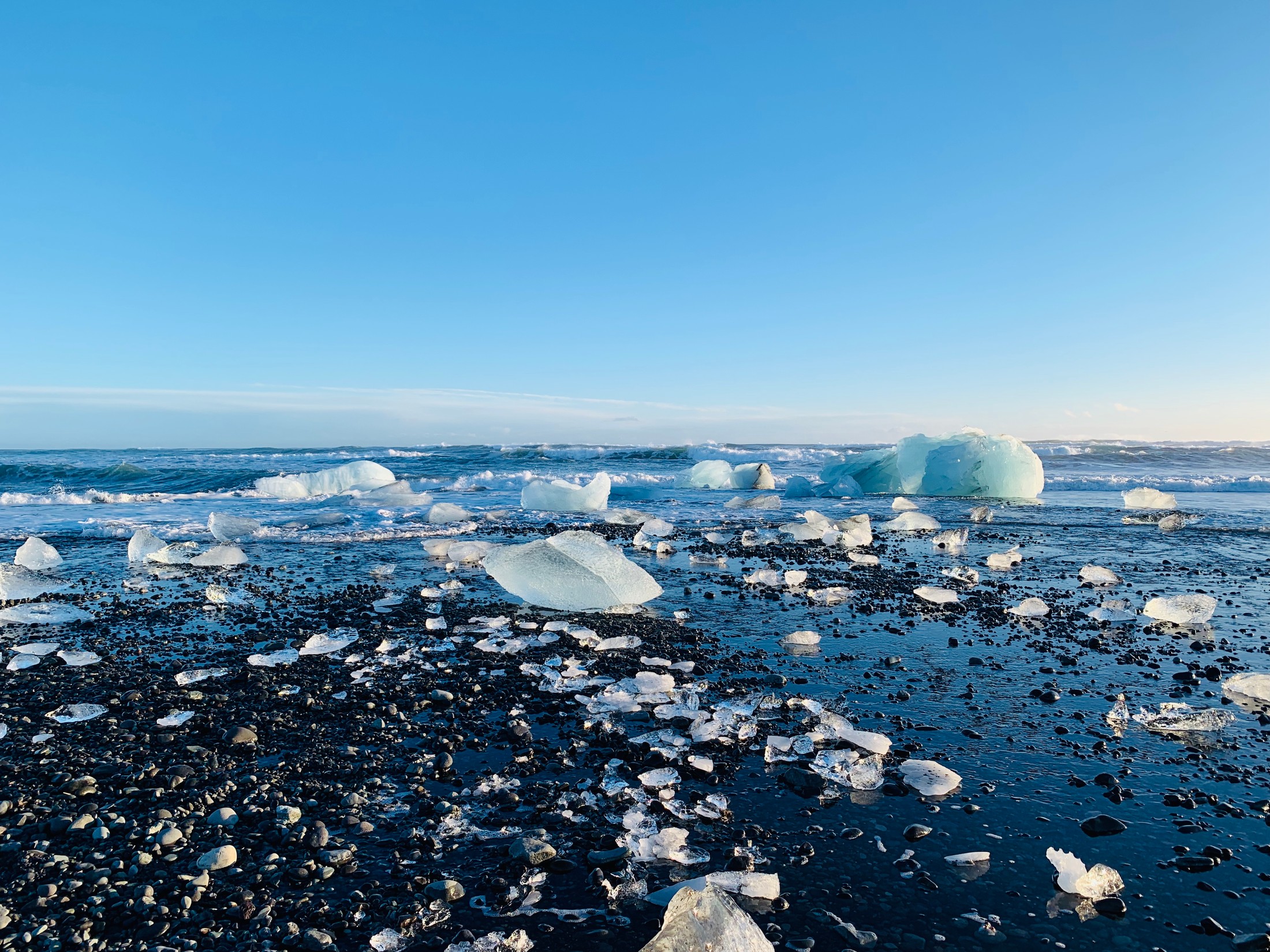 Ice on Jökulsárlón. This one is the most recently picture from Jökulsárlón. | Diamond Beach in Iceland