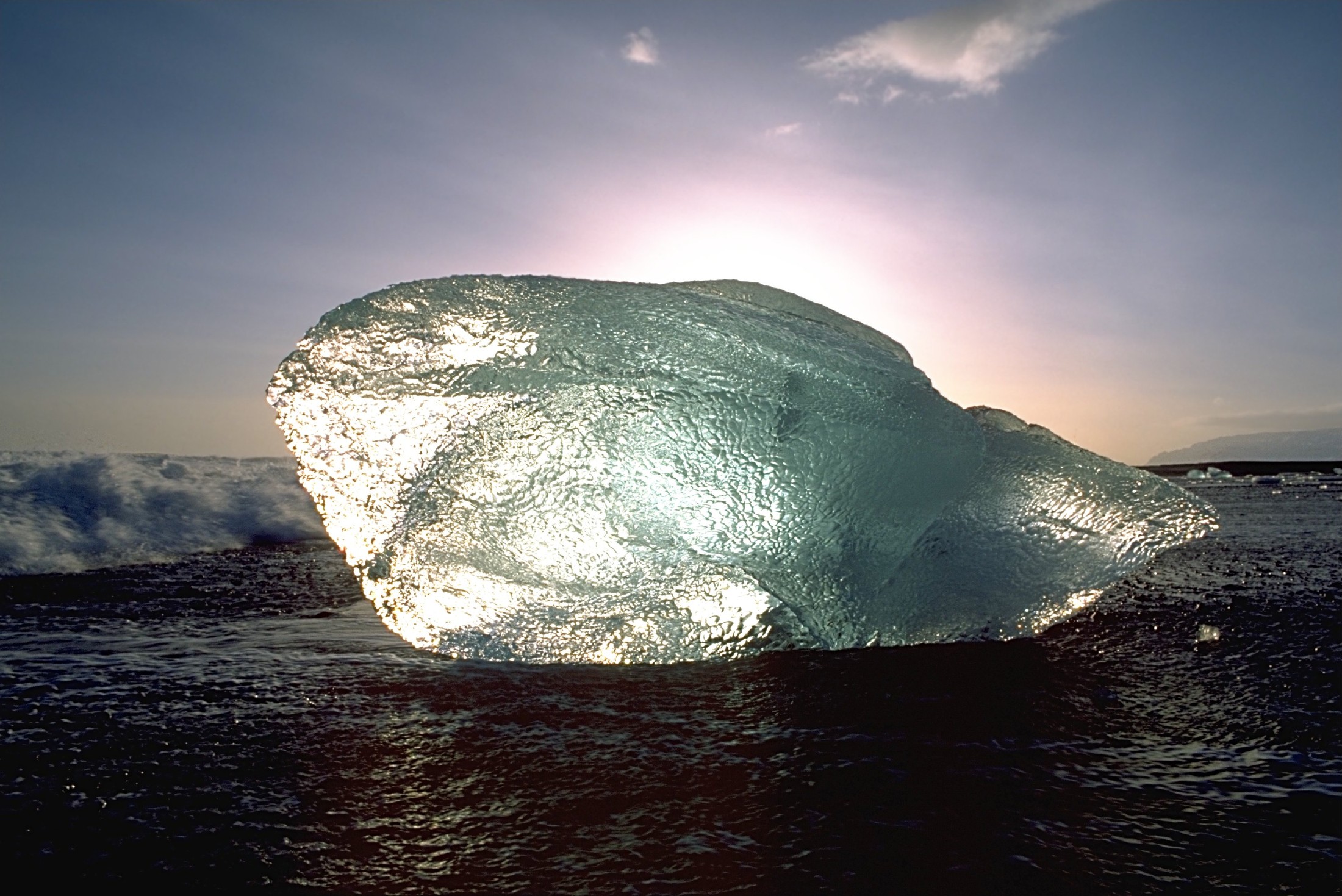 Ice block at beach near Jökulsárlón, Iceland. See the URL below how the image was shot ... | Diamond Beach in Iceland